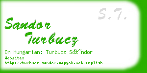 sandor turbucz business card